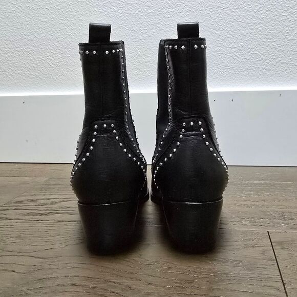 Paige Willa Studded Leather Western Chelsea Boot in Black - Picture 7 of 14